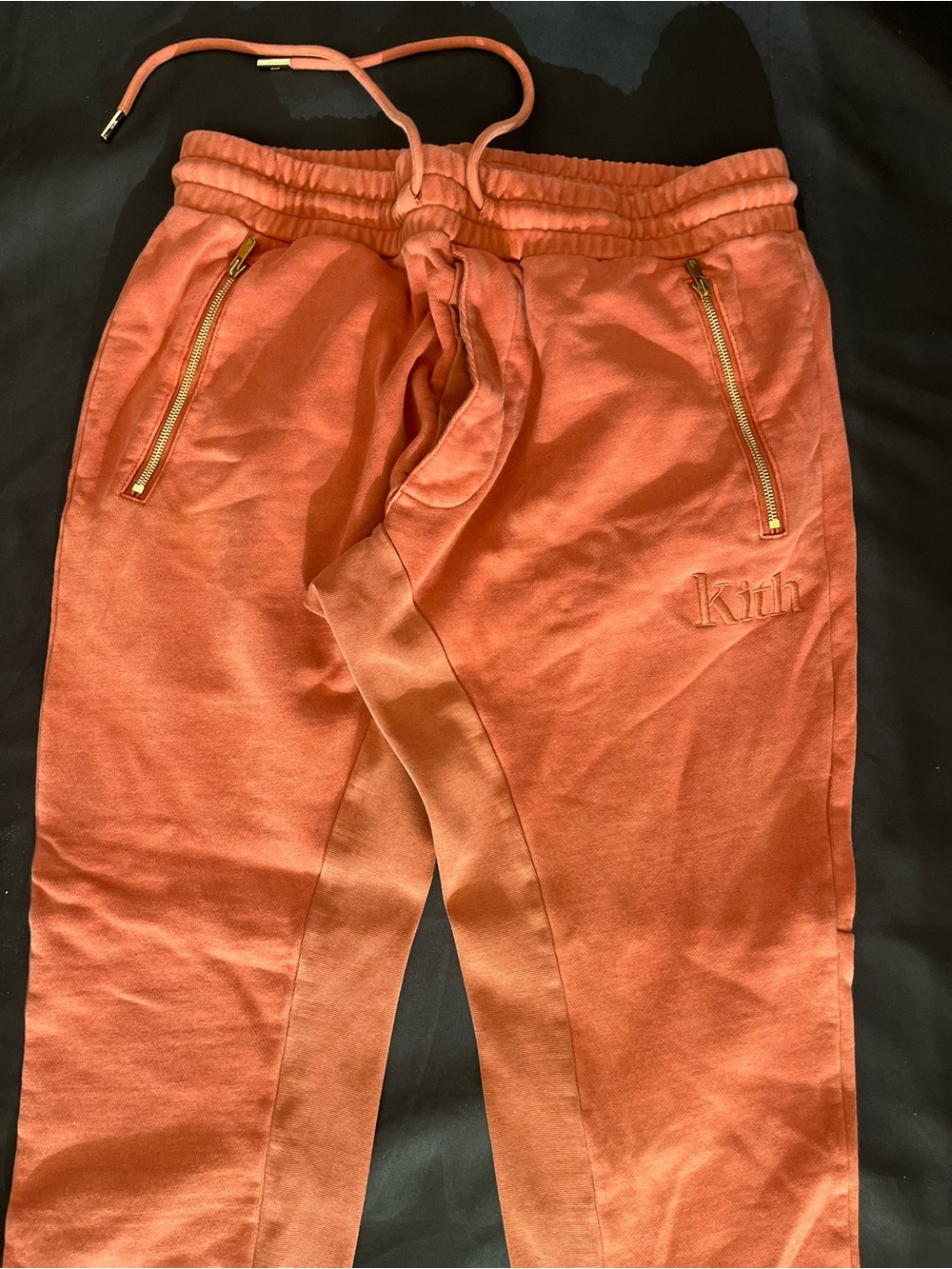 Kith Rust Orange Zip-Pocket Joggers